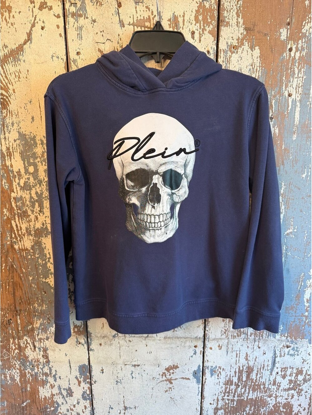 Phillip Plein Junior skull Print navy blue Hoodie Boys size 12 152cm